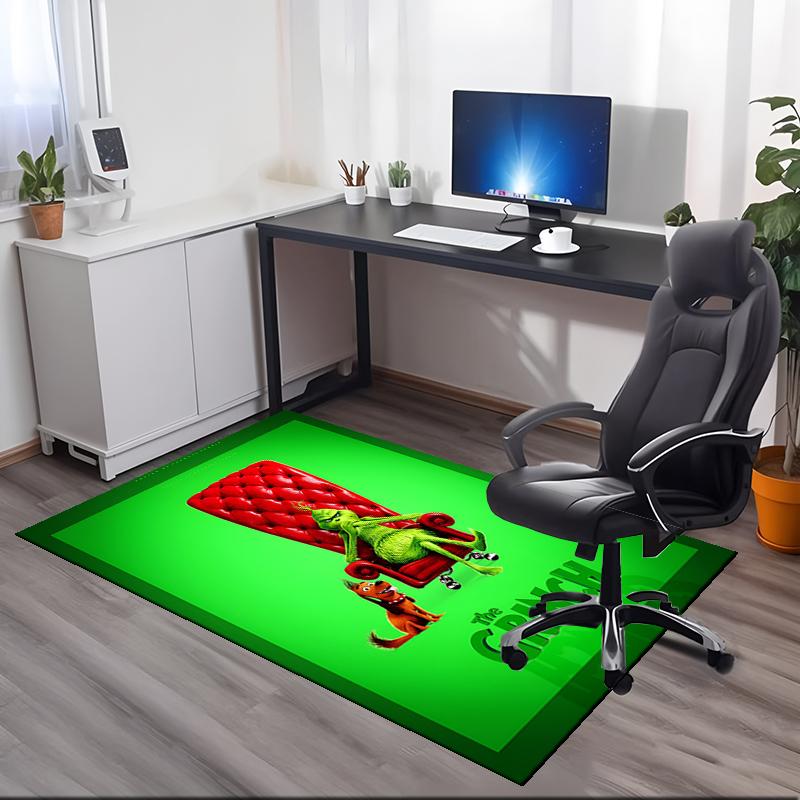 Grinch Printed Carpetrugfor Office Chair Living Room Bedroom Kitchen Room Decor Gifts