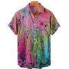 Oversized Shirt Hawaiian Beach Holiday Flower Painting Pattern Summer Casual Man Top Breathable Mens Design Clothing New