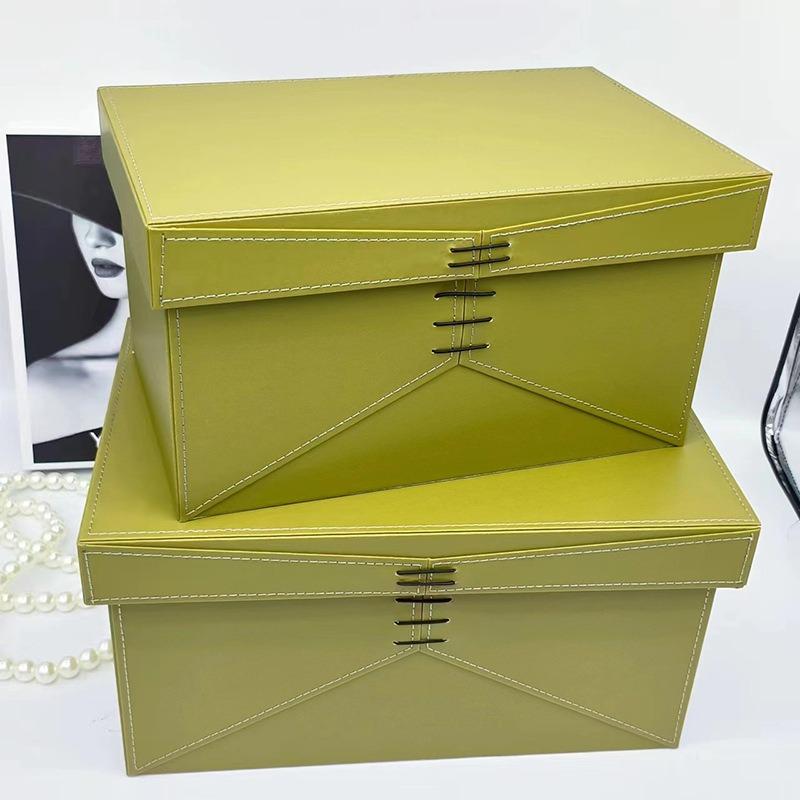 Leather Organizer Box Bedroom Clothes Organizer Box Luxury Accessory Organization Case Multifunctional Organizing Cases with Lid