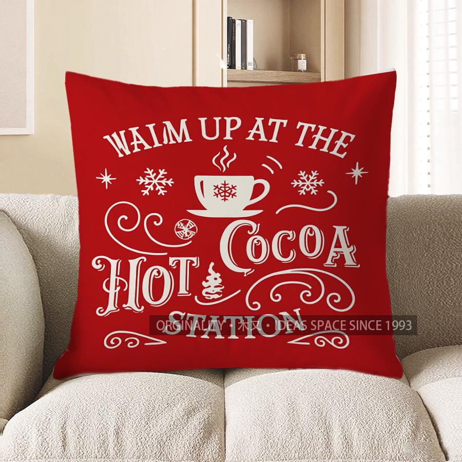 Home Decor Gingerbread Bakery Decorative Cushion For Holiday Pattern Cushion Cover Suitable For Sofa Bedroom Car Pillow Cover