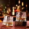 Spinning Whisky Glass Whiskey Tumblers, Old Fashioned Scotch & Bourbon Glasses