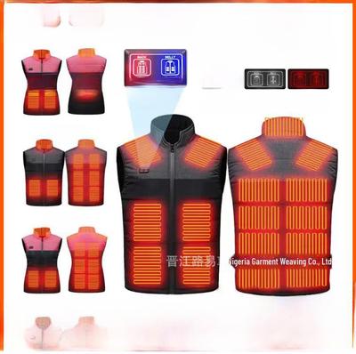 Dual-Control USB Heated Vest with 17 Zones - Couple Style, Constant Temperature