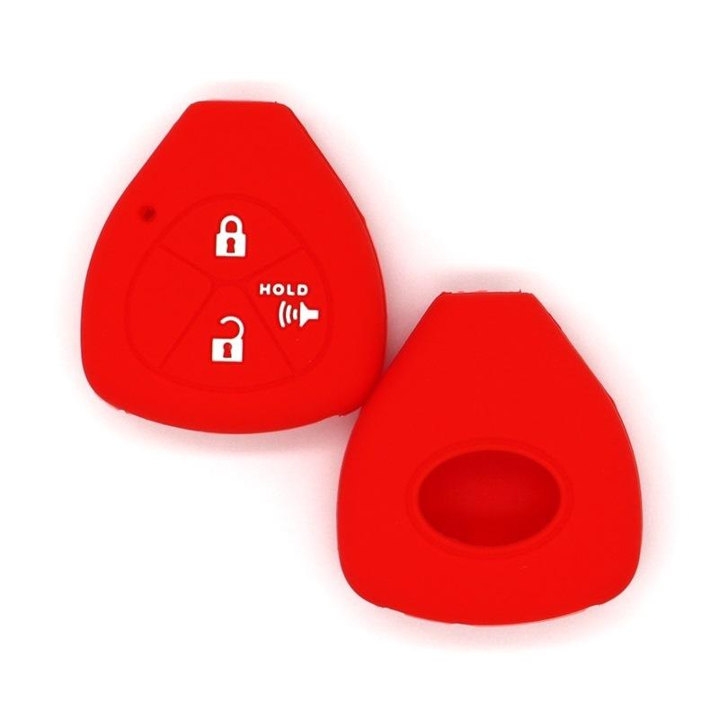 Suitable for Toyota Corolla Camry Highlander RV4 straight 3-button horn silicone key cover