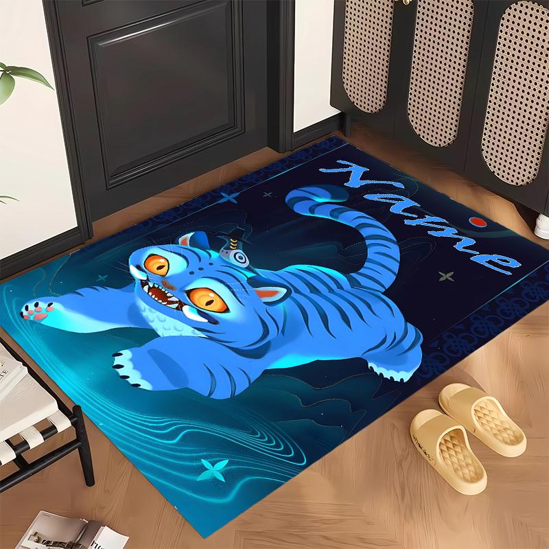 Derpy Tiger (5) Personalized name Office Carpet Stylish Decor for Living Room Bedroom Kitchen