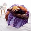 1pc Red Panda, Wisteria Automatic Open/close Umbrella, 8-Rib Sturdy Structure, Portable Travel Umbrella, Parties, Everyday Use,18