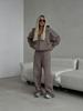 Women's new zipper hooded sports cardigan lace-up trousers two-piece casual suit