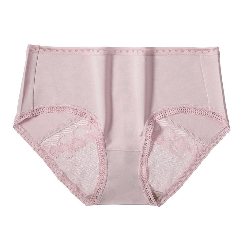 

Антибактериальное женское нижнее белье, сексуальное кружевное нижнее белье со средней талией, дышащее нижнее белье с треугольниками XL розовый
