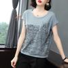 T-shirt Donna Cotone Estate Casual Taglia Larga Ampia Girocollo Pullover Manica Corta Top
