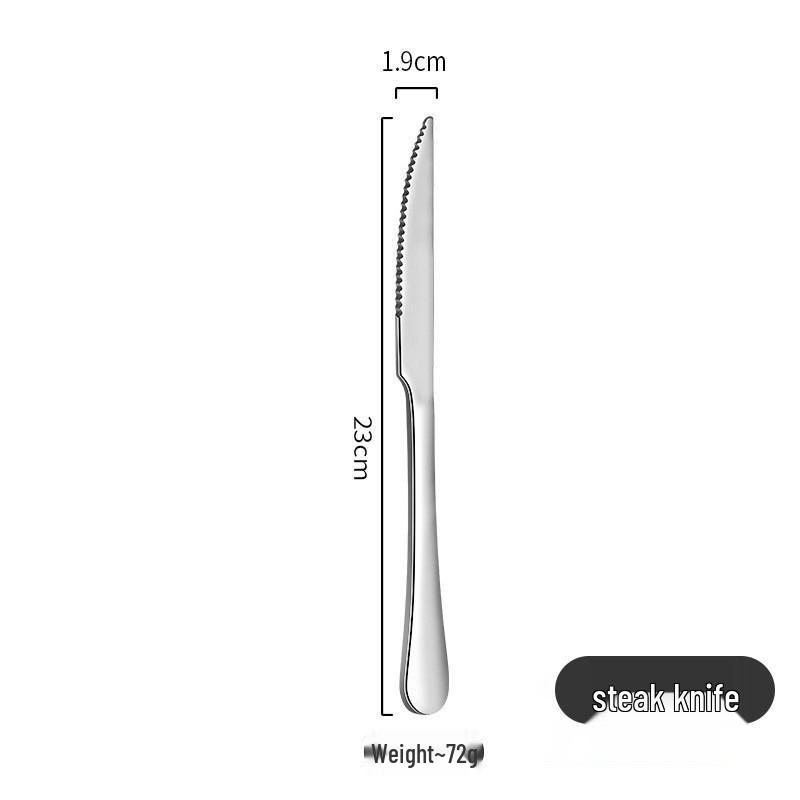 1010 Stainless Steel Cutlery Set: Steak Knife, Fork, Spoon, Mixing Spoon, Dessert/Coffee Spoon, Fruit Fork