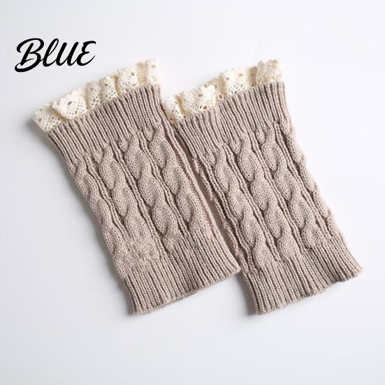 Calf Covers for Winter Socks Trim Knitted Pair Lace Boots 1 Thick Keep Warm Over-the-Knee
