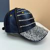 Neue Strass-Blumenkappe Damenmode Sonnenschutz Baseballkappe Frühling und Sommer Outdoor Sonnenschutz Denim-Hut