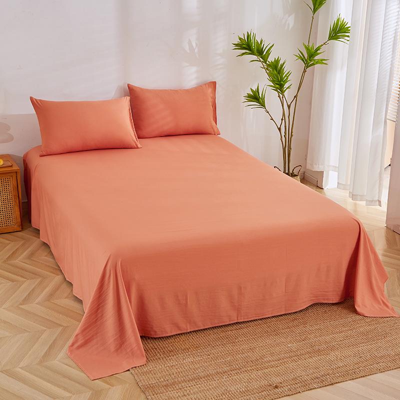 Washed Cotton Soft Bed Sheet - Skin-Friendly, Minimalist Design, Extra Large for Double Bed, All-Seasons, Perfect for Dorms