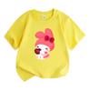 Cute Cartoon Bunny Heart Chocolate Print Kids 100% Cotton T-shirt Boys Girls Casual Crew Neck Short Sleeve Soft Breathable Summer Trendy Daily Wear Cu