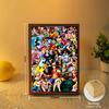 Anime Figure One Piece Light Painting Photo Frame Zoro Luffy Action Figures Led Night Light Room Decor Christmas Gifts Moon Lamp