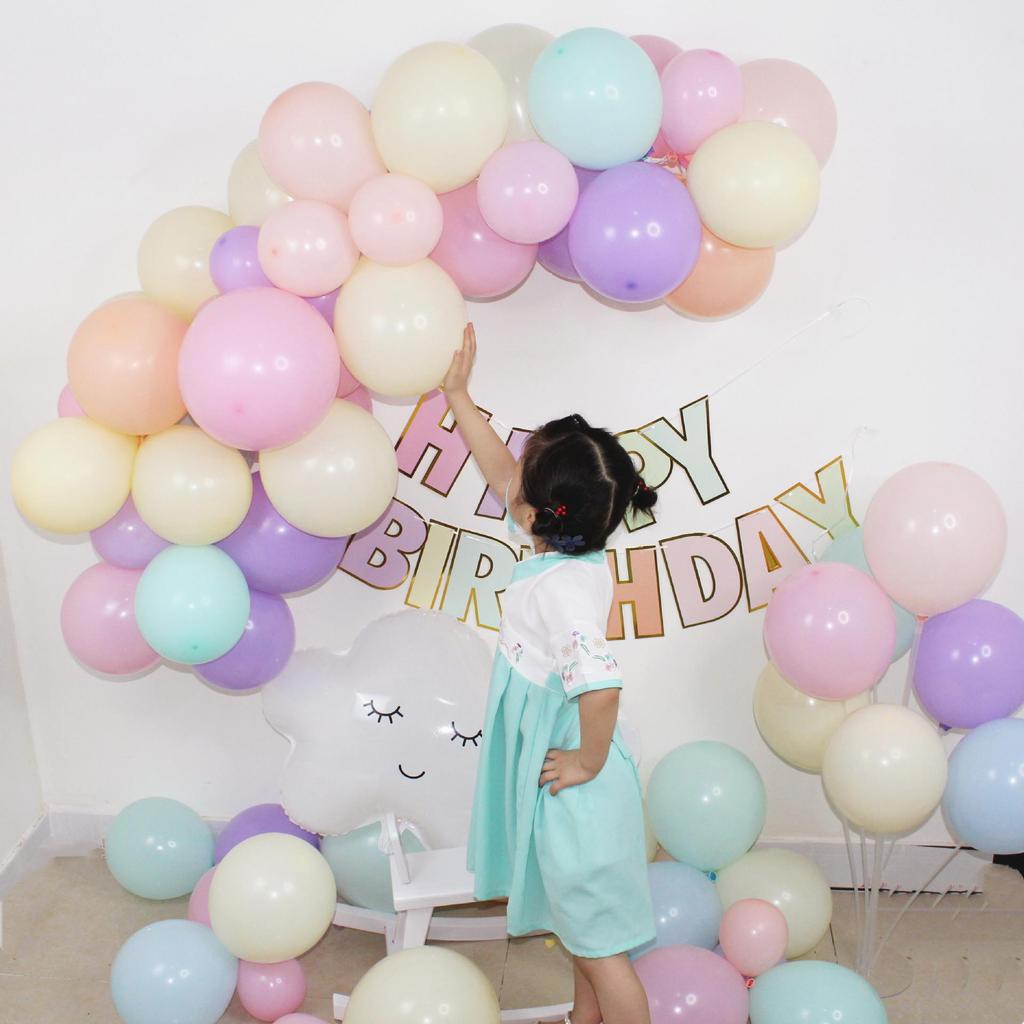Macaron Color Balloon Set for Kids' Birthday Decorations