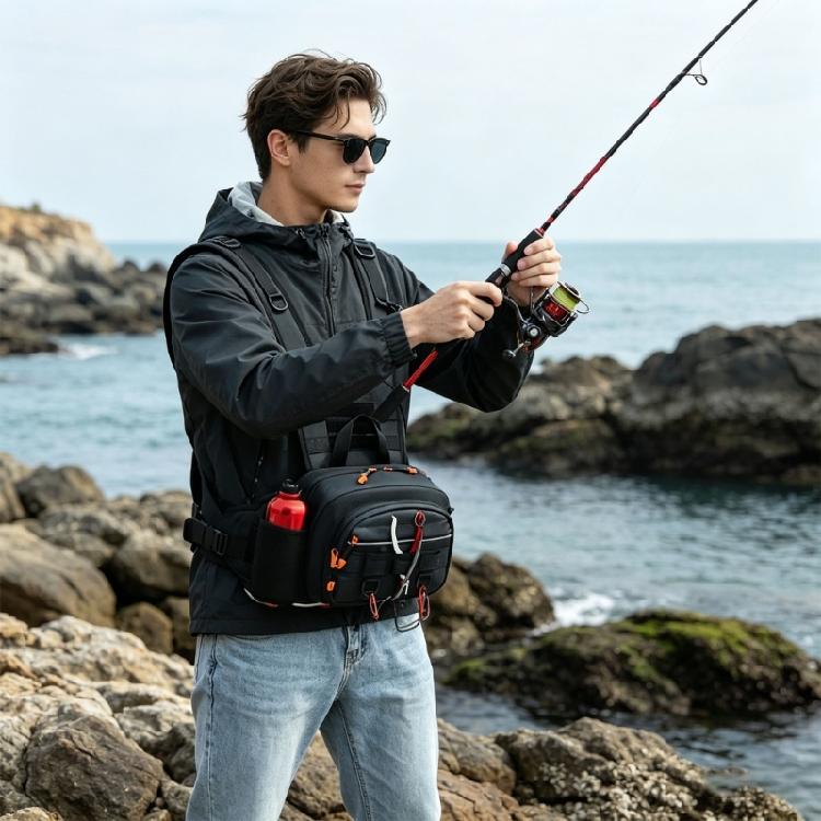 Zaino a Gilet Sportivo Borse Borsa da Petto per Pesca Borsa da Pesca Esterna Antigraffio Borsa da Petto Antispruzzo Multicolore