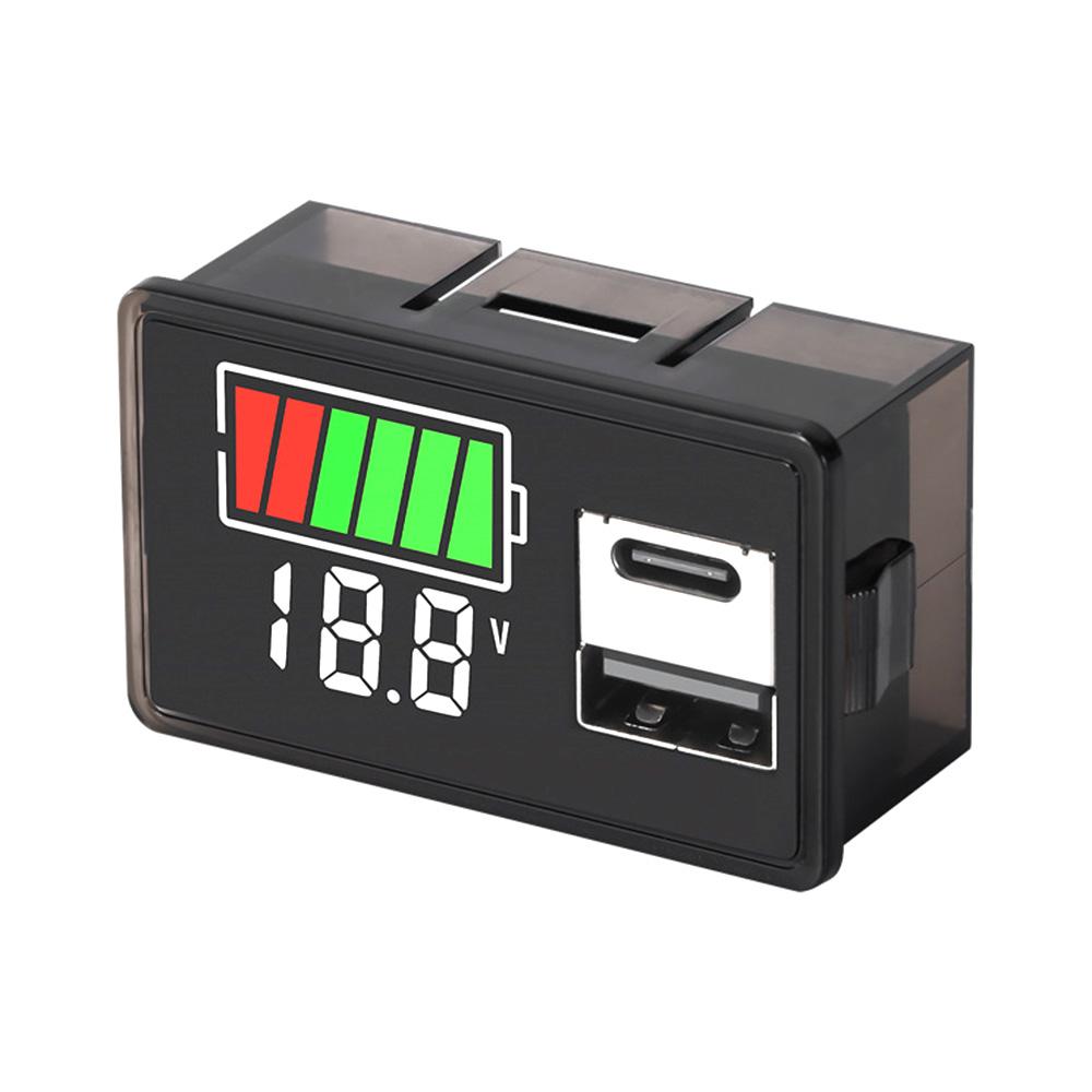 Typ C USB DC8-100V 4829 Woltomierz Baterii Samochodowej Wskaźnik Poziomu Naładowania Miernik Pojemności Baterii Litowej Wyświetlacz Testowy Tester LED
