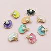Alloy Color Oil Drop Scallop Pearl Pendant Charm for DIY Necklace and Bracelet Jewelry