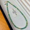 Natural Stone Aventurine Jade Flying Saucer Bead Necklace for Women's Summer Versatility High-end Niche Clavicle Chain