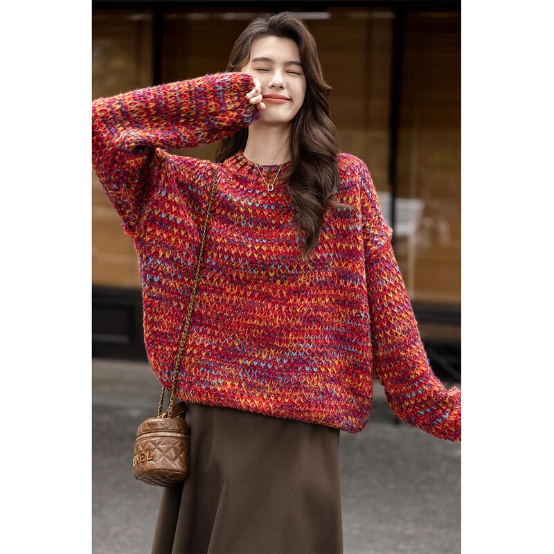 MOKANA Women's Fair Isle Long Sleeve Sweater