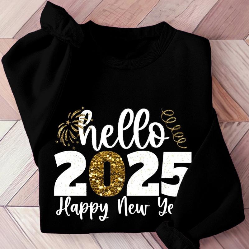 2025 Cross Round Neck European and American Christmas Long Sleeve Hoodie