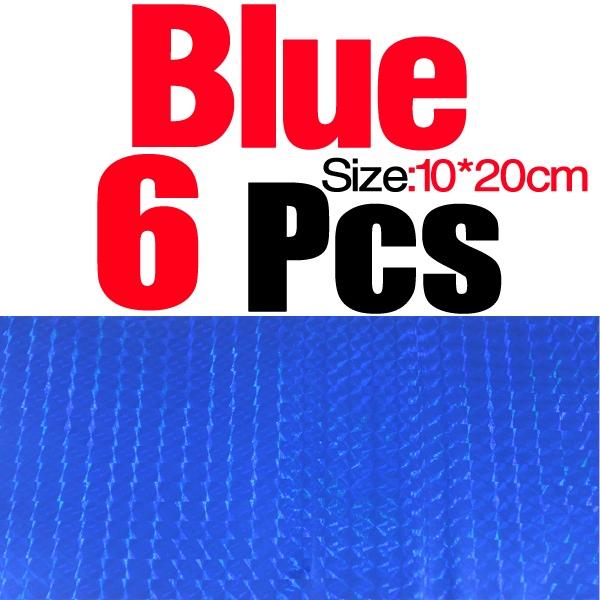 MNFT 6pcs 10*20cm Holographic Adhesive Film Flash Tape For Lure Making Fly Tying Materail Metal Hard Baits Change Color Sticker