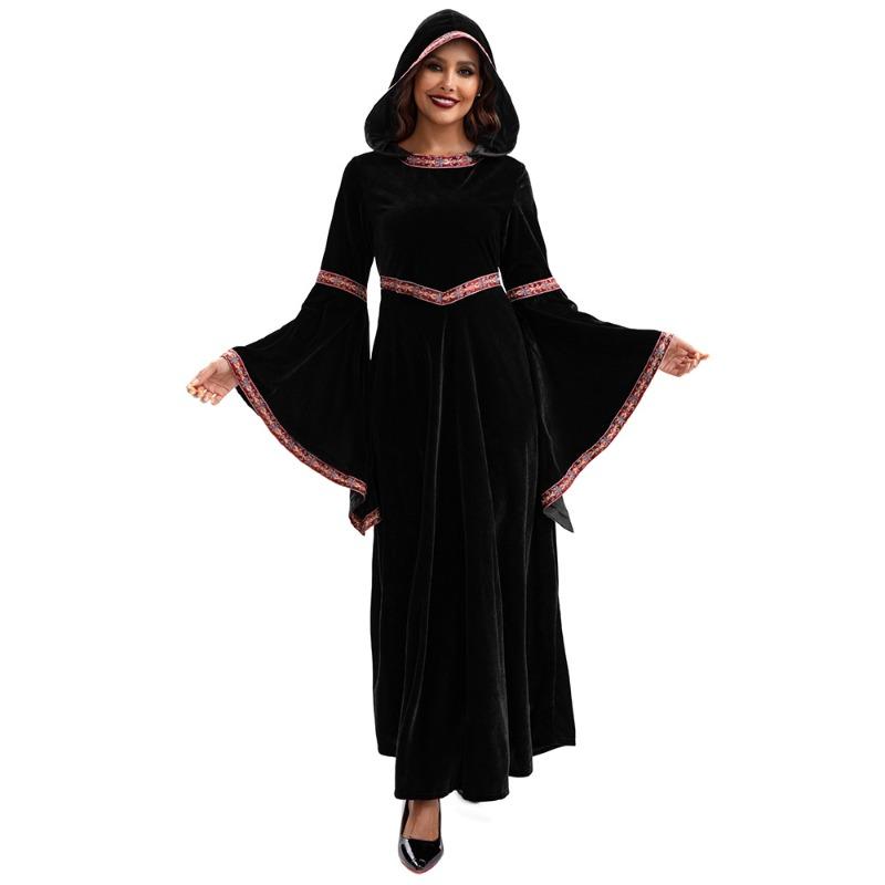 Halloween Parent-Child Costume Girls Party Costume Adult Medieval Burgundy Vampire