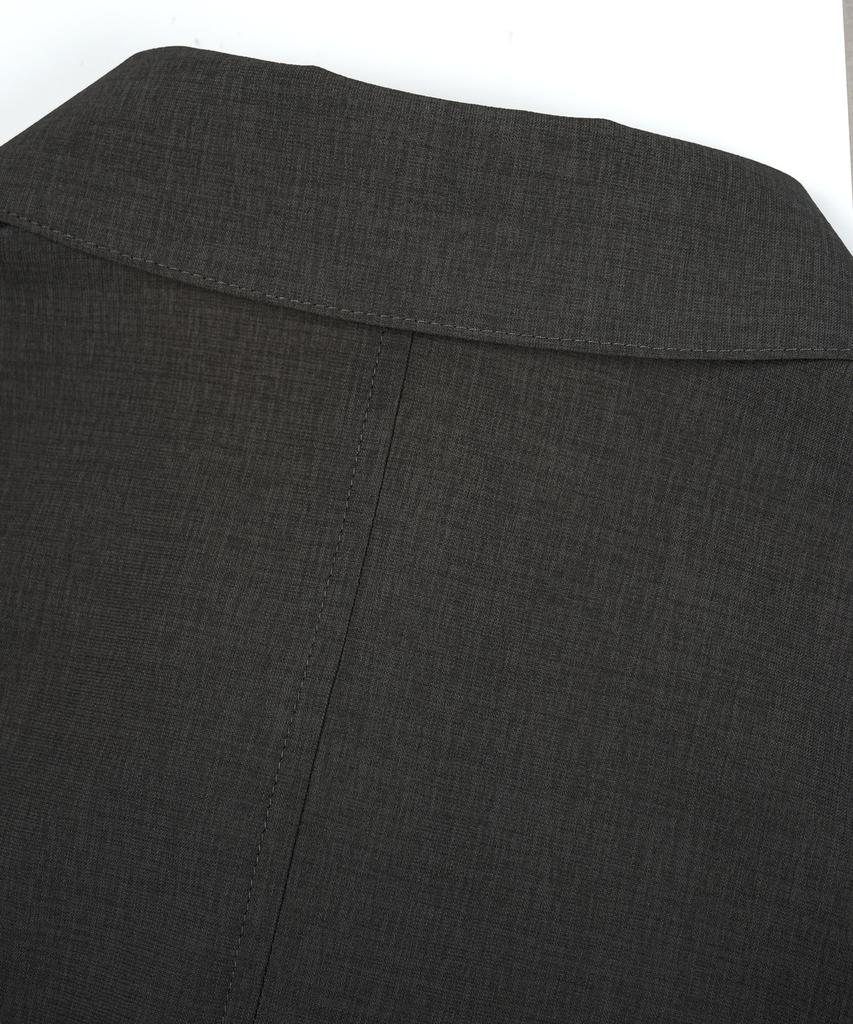 BIRBANTE Comfort Open Collar Half Shirt - Charcoal
