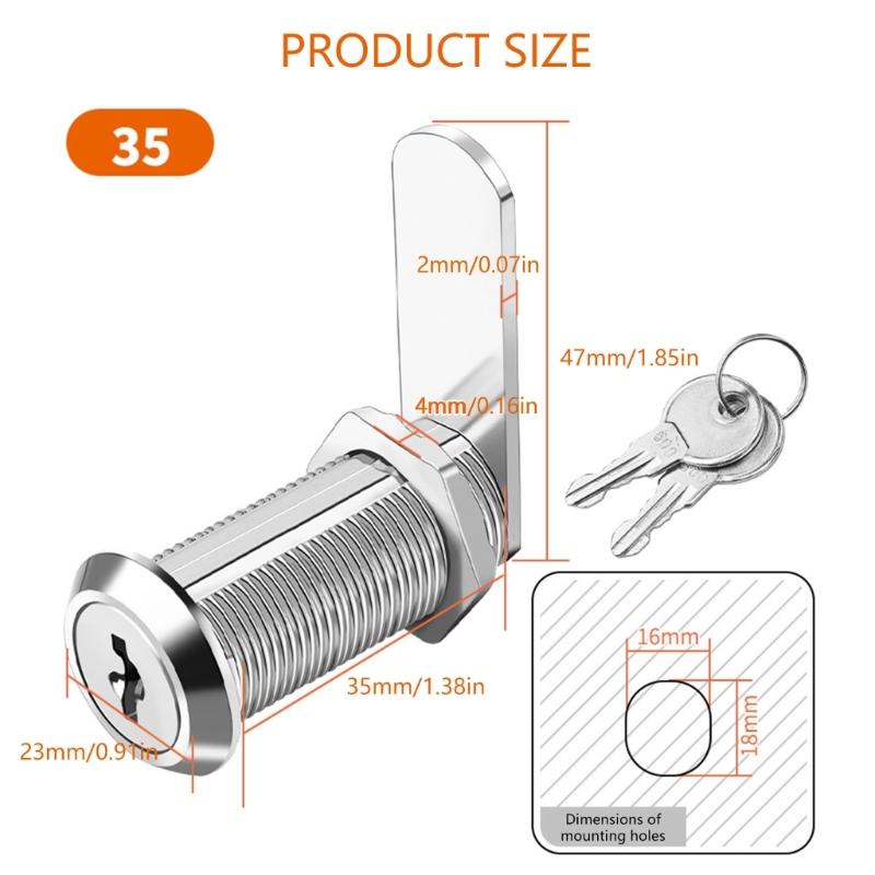 4 Set Mailbox Lock  Cylinder Cams Lock with Key  Cupboard Door Lock Quick Fixing Upgrades for Office Cabinets &  Door
