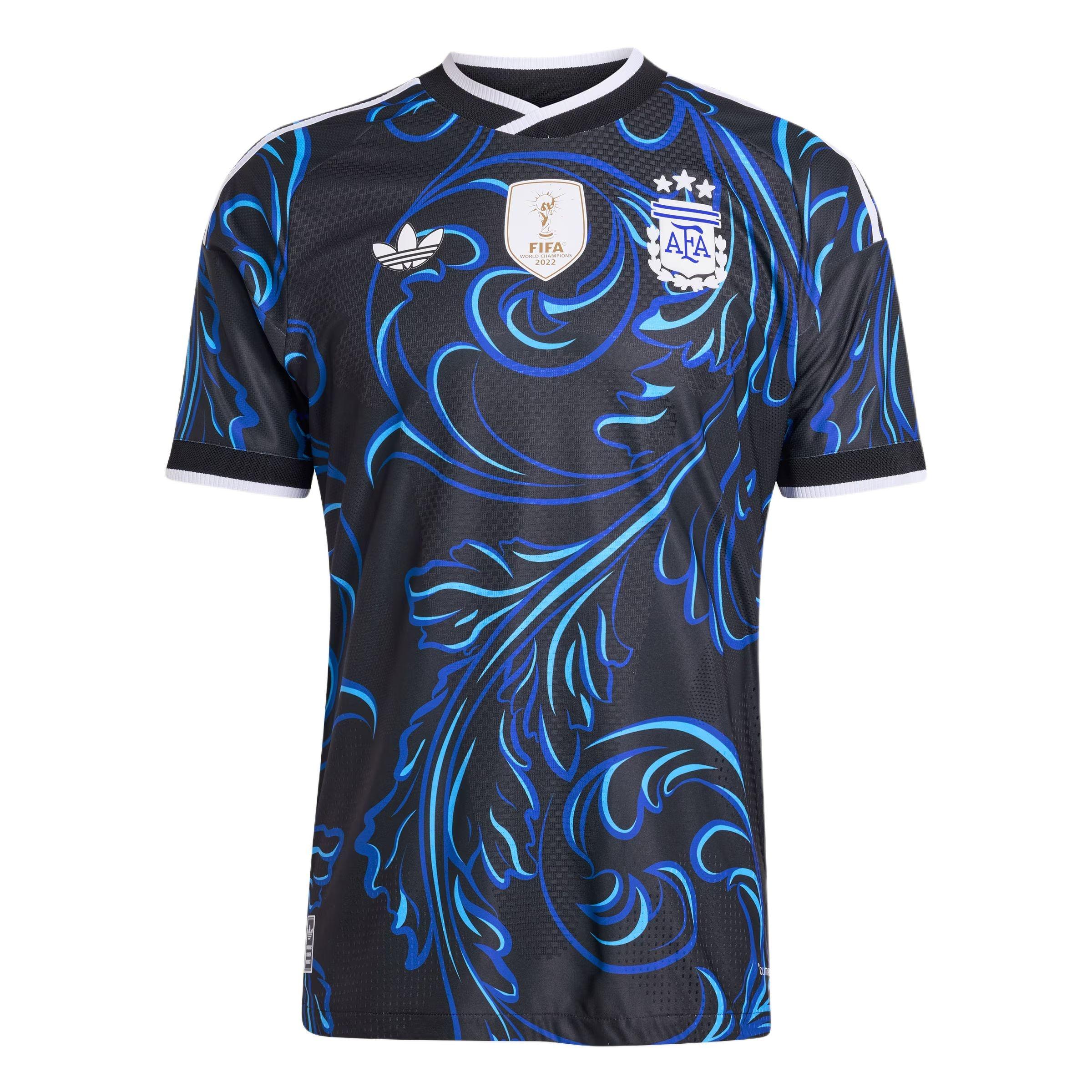 adidas Argentina 26 Away Authentic Jersey Asia Sizing Black Lucid Blue Blue Burst Men s JM5901 L