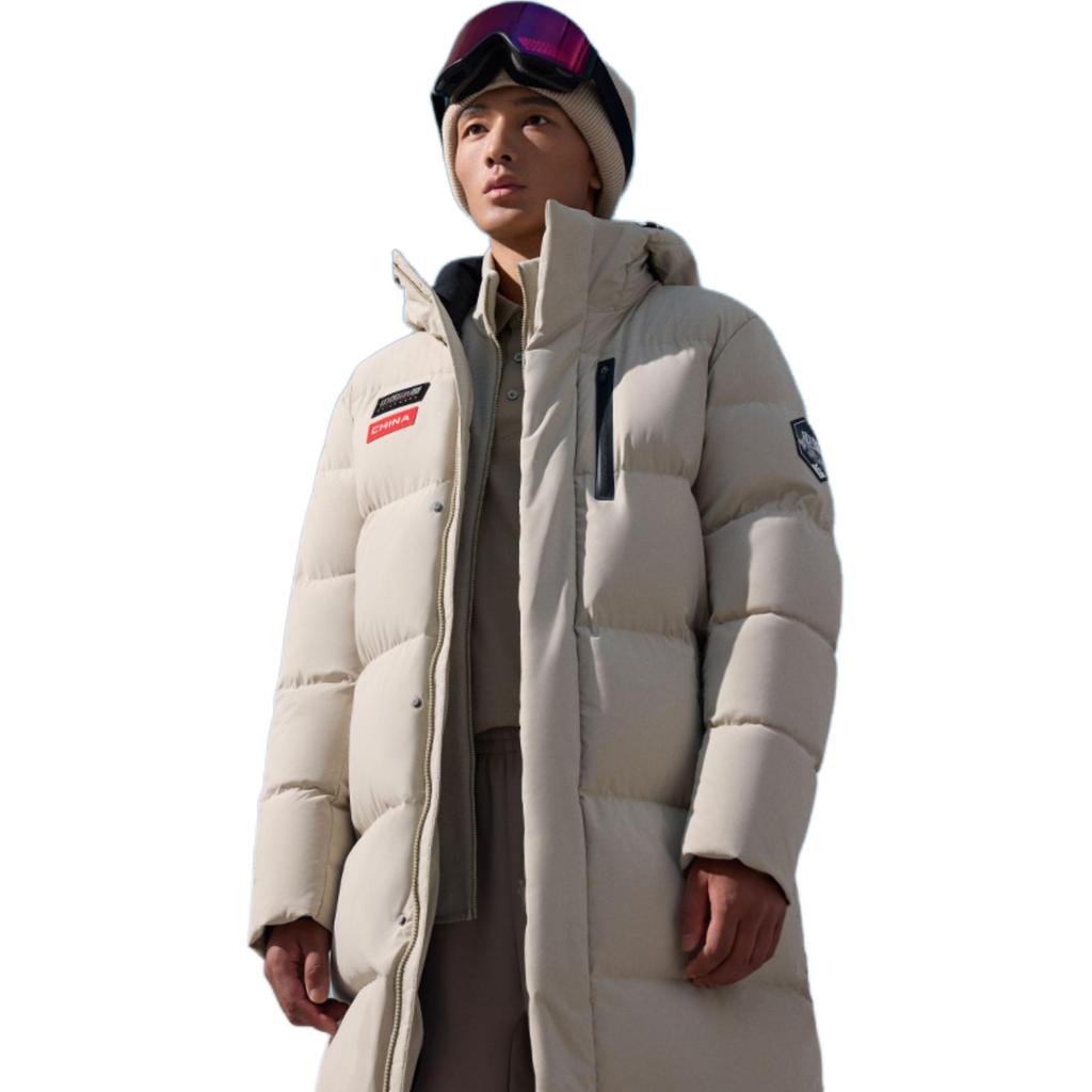 Anta Mens Training Series Sports Casual Simple Hooded Solid Color Down Jacket Men Outerwear Gray 152517912-2