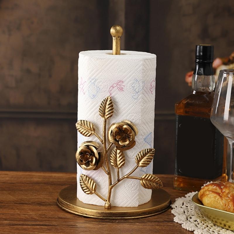 Modern Iron Tissue Holder Freestanding Towel Brackets Not Installation Required Easy Assembly Rusts Proof for Home Decors