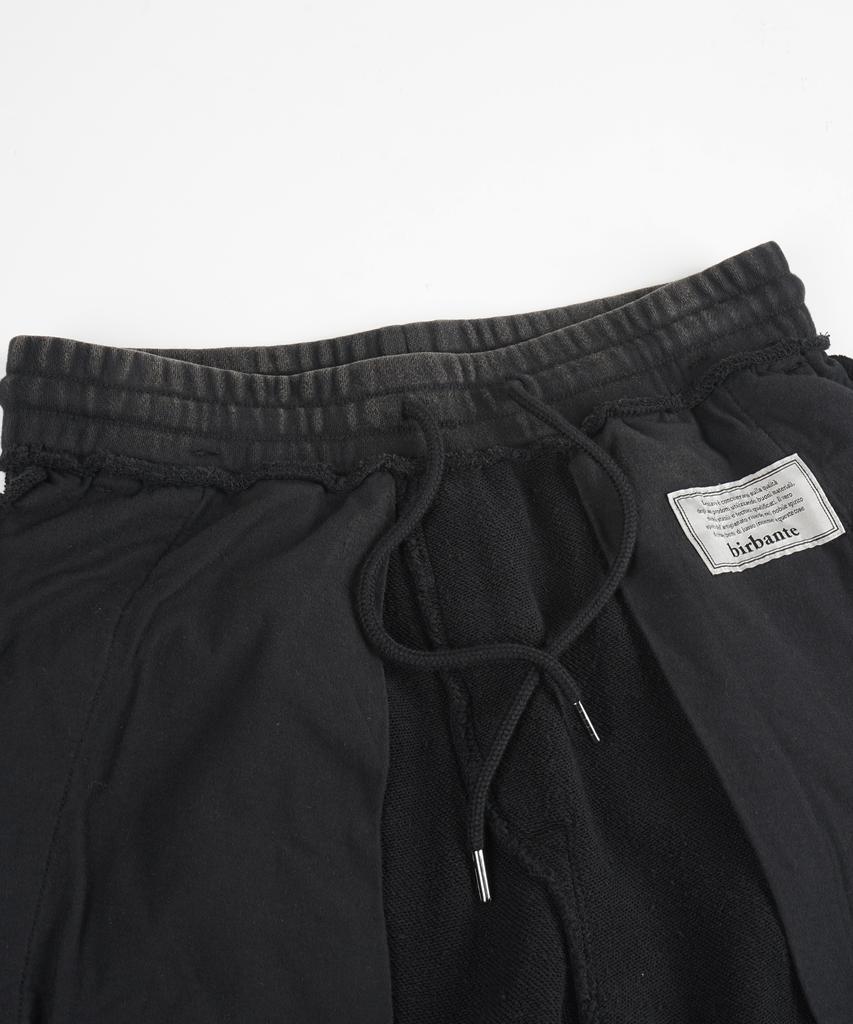 BIRBANTE Garment-Washed Comfort Loose Fit One-Pleat Sweatpants - Charcoal
