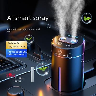 F10 Smart Dual-Nozzle Car & Home Wireless Humidifier with Aromatherapy and Surface Atmosphere Light