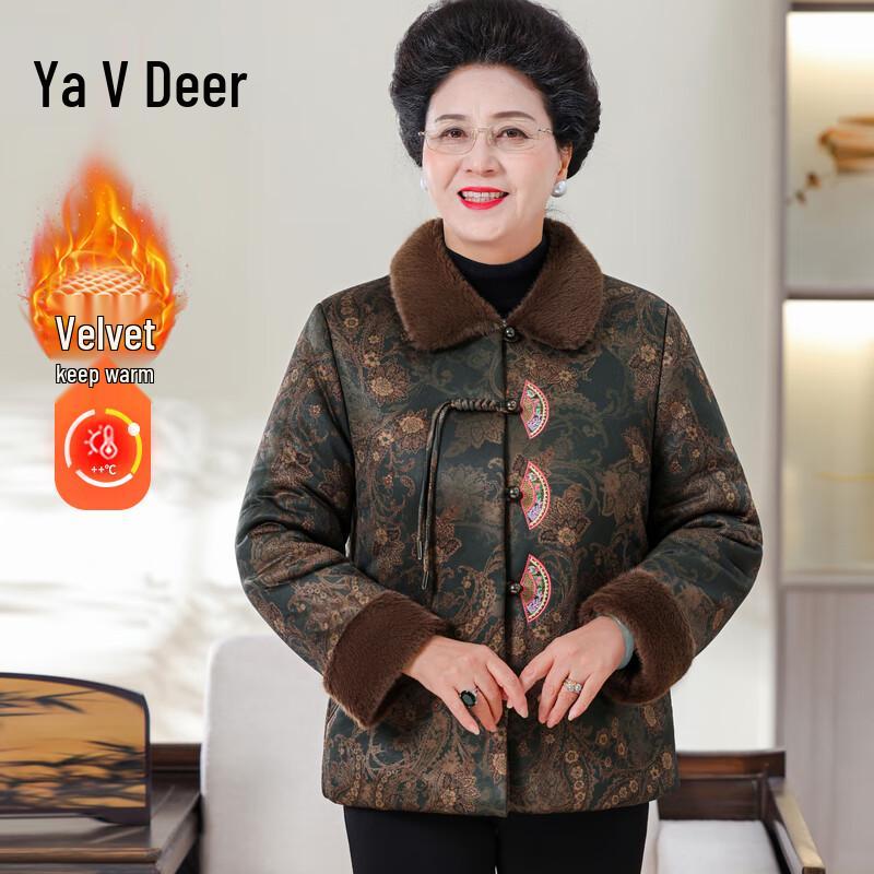 Yalu Mid-Aged Women's Embroidered Tang Suit Winter Jacket