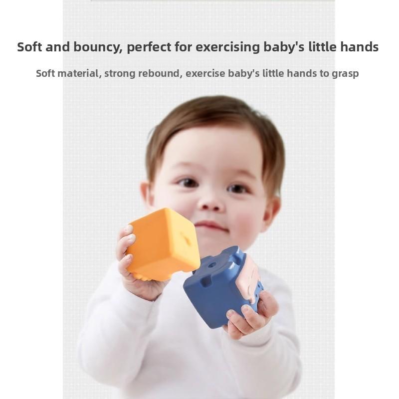 Baby Identify Animal Fruits Silicone Building Blocks Educational Chewing Toy For Early Learning And Sensory Development