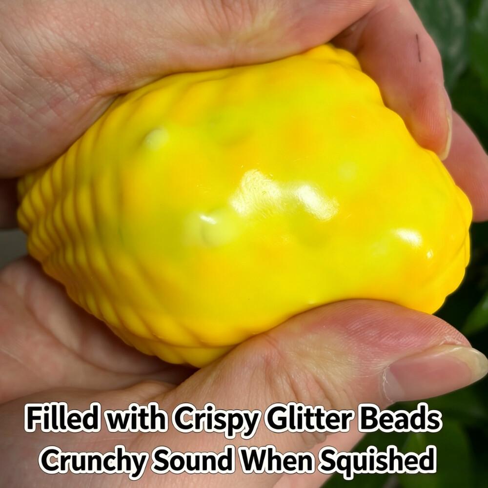 Crunchy Squishy Corn Stress Ball - Squeeze Toy For Anxiety Relief, Fidget Sensory Toy For Adults Soft Feel Asmr Sensory Adults