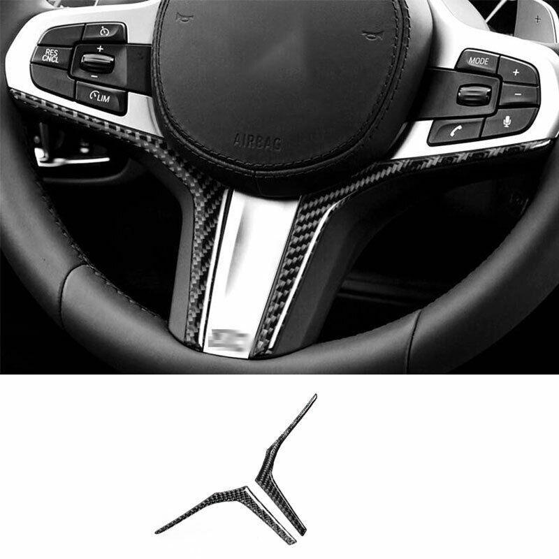 For BMW X3 G01 X4 2018- Real Carbon Fiber Steering Wheel Strip Cover Decor
