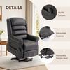 Electric Lift Chair with Vibration Massage and Heat Function, Senior Chair Made of Brown PU Leather