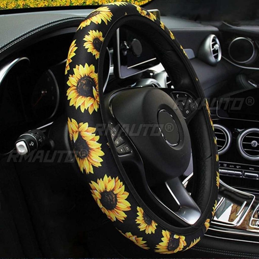 38cm Car Steering Wheel Cover Sunflower Styling Steering Wheel Cover Protection Universal