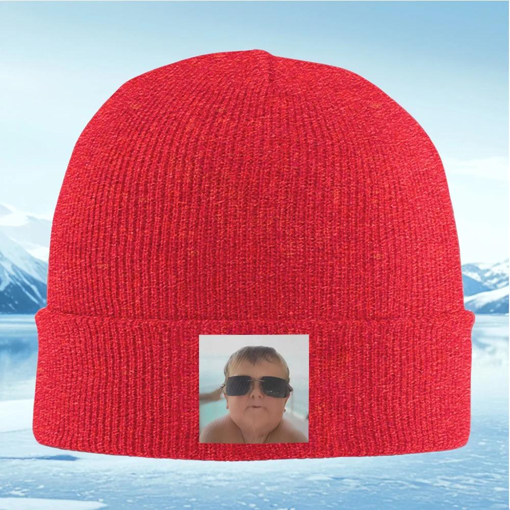 Sunglasses baby portrait summer fun Unisex Women Unisex Knitted Hat Beanie Pullover Cap Winter Thermal Warm Christmas Outdoor Cycli