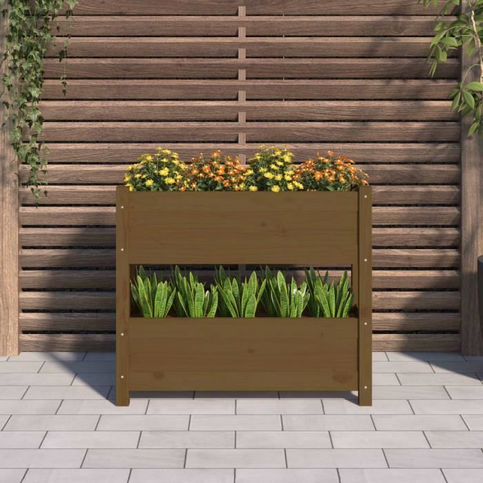 VidaXL Jardinière Marron miel 77x25x66 cm Bois massif de pin 823944