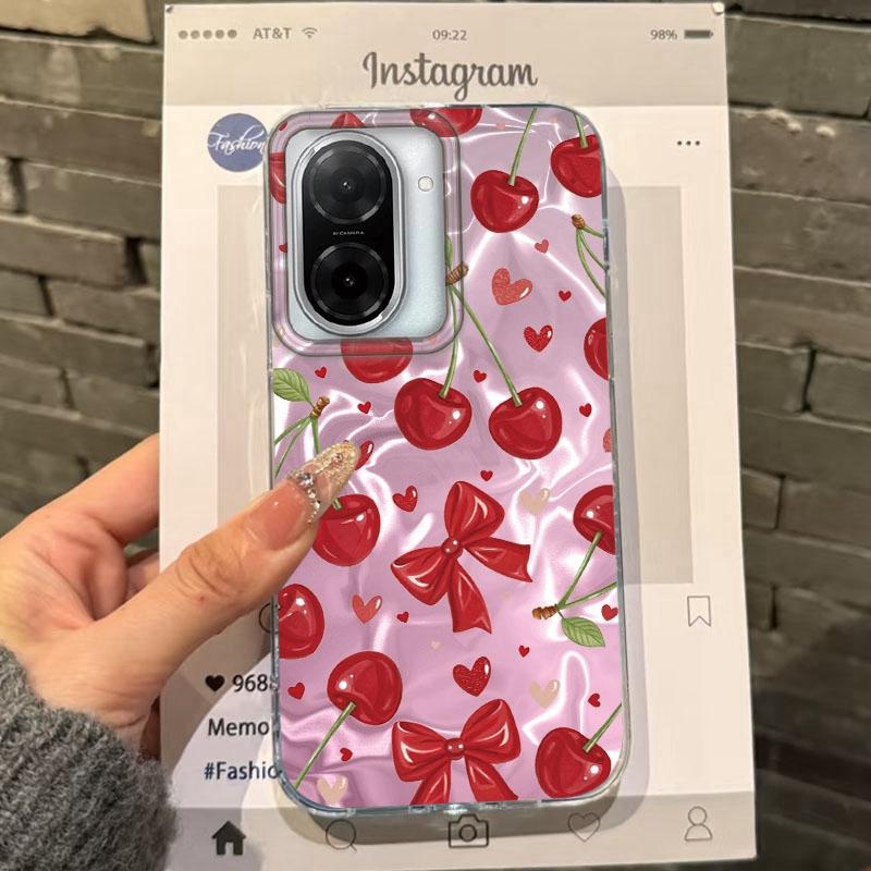 Pink Cherry Bow Girls Women Case For Xiaomi Redmi Note 14 Pro 14C 13C 10 9A 9C 13 12 11 10S 9 8 Plus A5 A4 A3 A2 A1 Fundas Cover