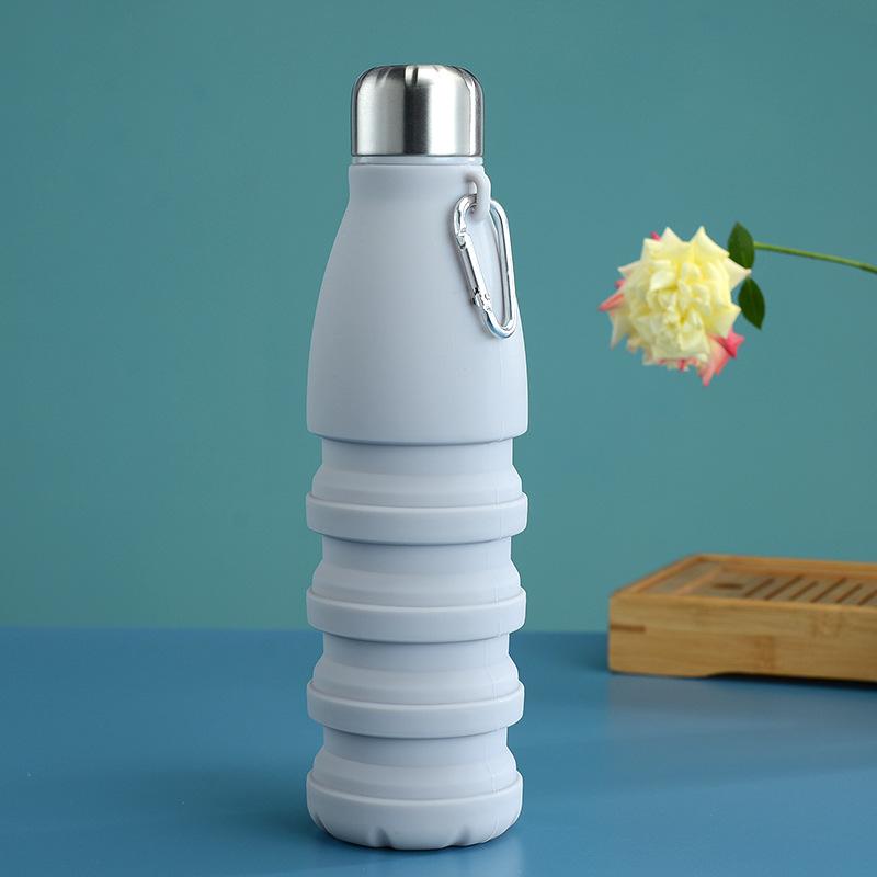 1PC Water Bottle Creative Collapsible Silicone Cola Bottle Large Capacity Outdoor Fitness Portable Bottle