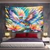 "Colorful Bird Among Vibrant Flowers" Pattern Wall Hanging Tapestry Decorative Tapestry Home Decor for Bedroom and Living Room
