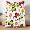 Custom Name excavator Theme Printed Blanket - Perfect for Couch, Bed, Travel & Outdoor Use | Machine Washable, Cozy & Durable.