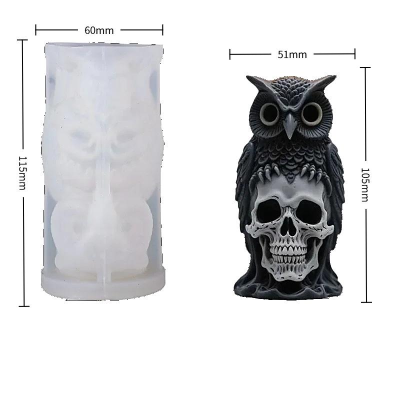 Owl Silicone Mold Creative Creative Candle Mold Silicone Candle Mold Diy For Creative Workshops Diy Crafts Halloween Parties белый