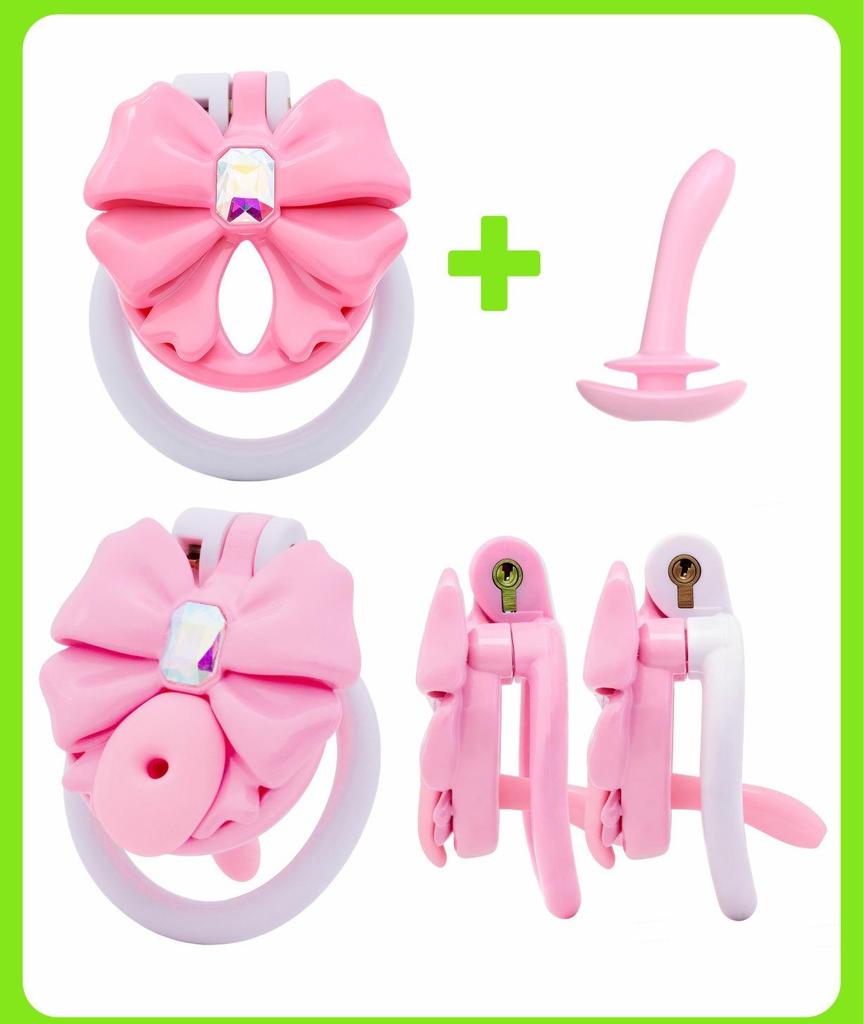 Chrysanthemum Bow Chastity Lock: Male Flat Lock and Restraint for TS Training
