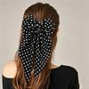 Floating Ribbon Polka Dot Hair Clip Barrette Hair Accessories  Back of Head Styling