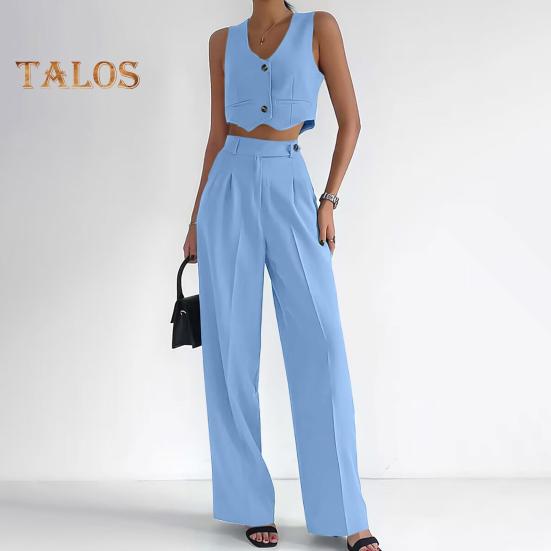 sachin and babi light blue dress LookbookStore Wide Leg Dress Pants Woman High Curacao